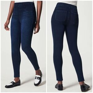 Spanx Jeanish Twilight Dark Wash Skinny Jean Leggings Jeggings Size S